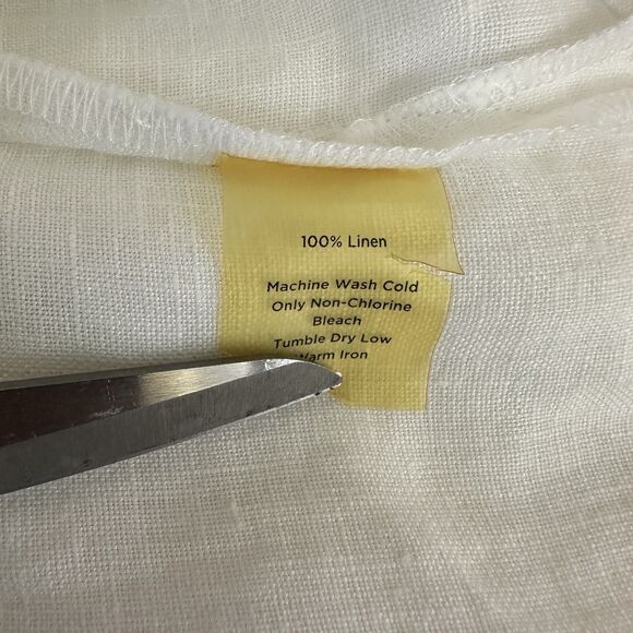 Talbots Womens Irish Linen Hooded Tunic Top MEDIUM White Beach Resort Minimalist - Picture 9 of 9